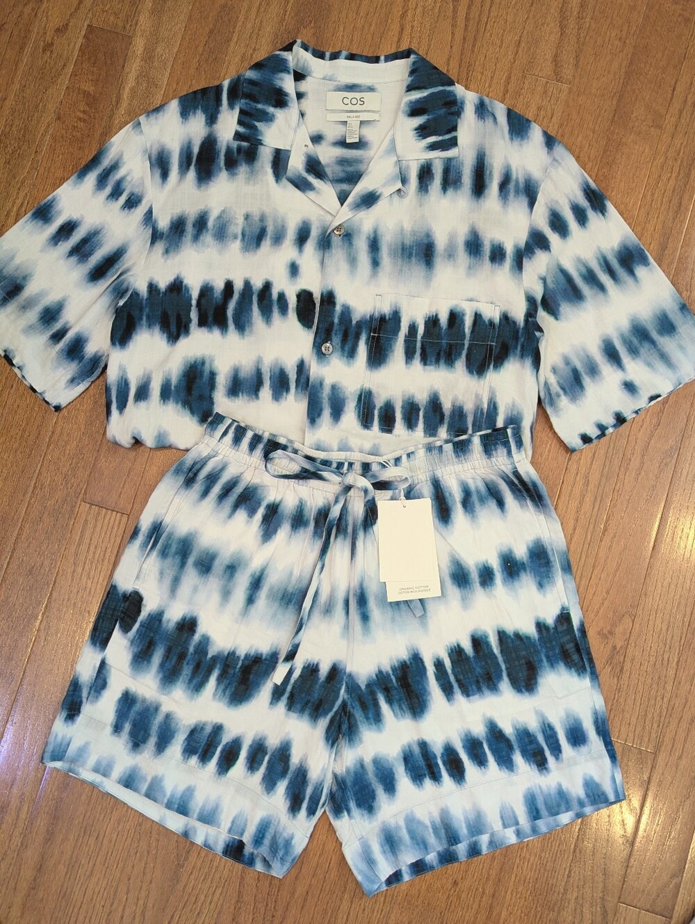 New/EUC COS Shibori Shirt + Shorts Set - Lightweight Cotton Japanese Tie Dye